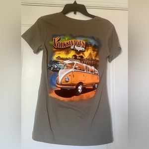 New Women’s Volkswagen  Of Naples Graphic Olive Cotton Blend Shirt Sz M